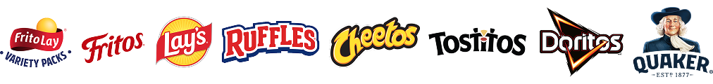 Participating brands: Frito-Lay Variety Packs, Fritos, Lay's, Ruffles, Cheetos, Tostitos, Doritos, and Quaker.